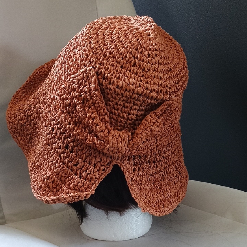 Women’s Woven Sun Hat - Rust Orange